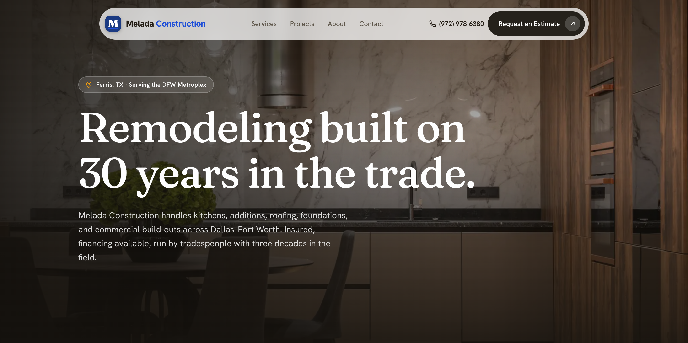 Melada Construction cover